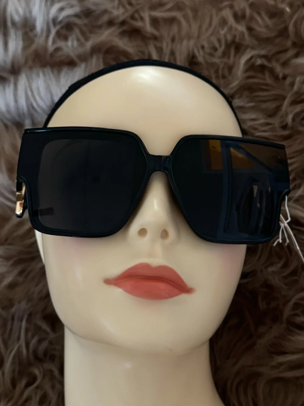 Futuristic sunglasses oversized celestial with gold sun on sides